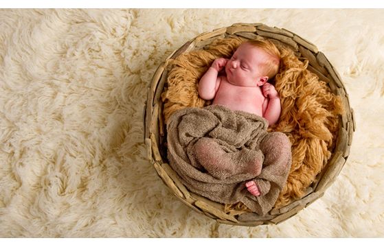 Newborn baby Florence's first photo-shoot